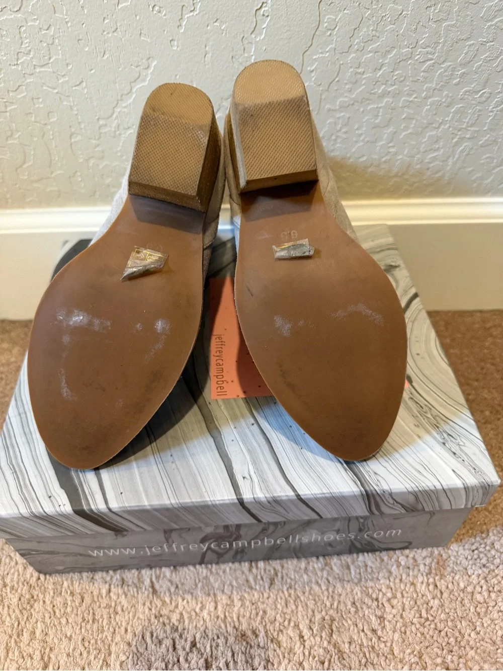 Jeffrey Campbell Taupe Suede Ankle Booties